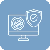 Antivirus protection icon on blue background