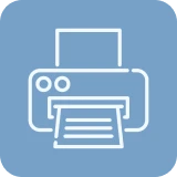 Printer symbol with paper sheet